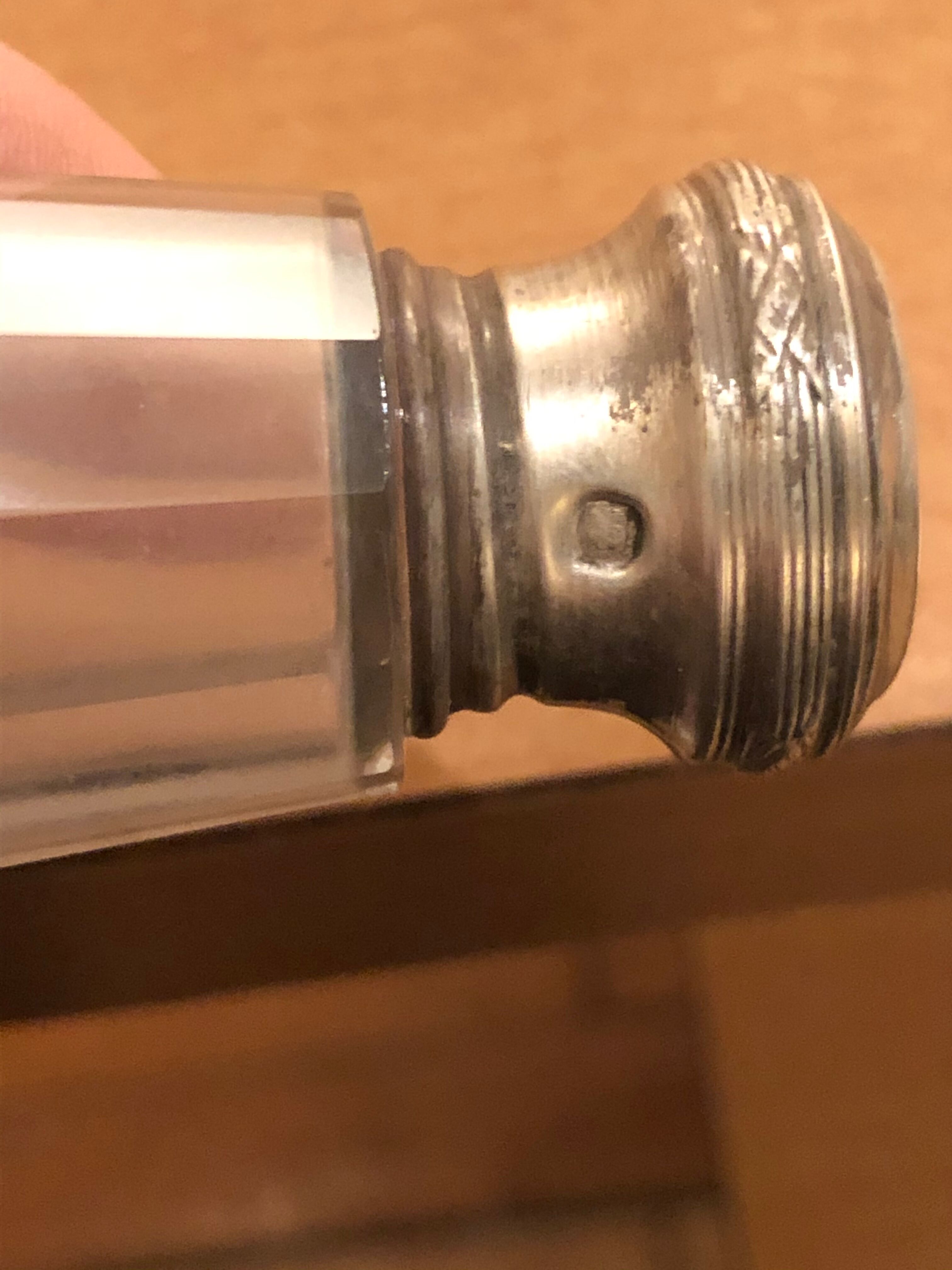 Saliere and pepper in solid silver cap