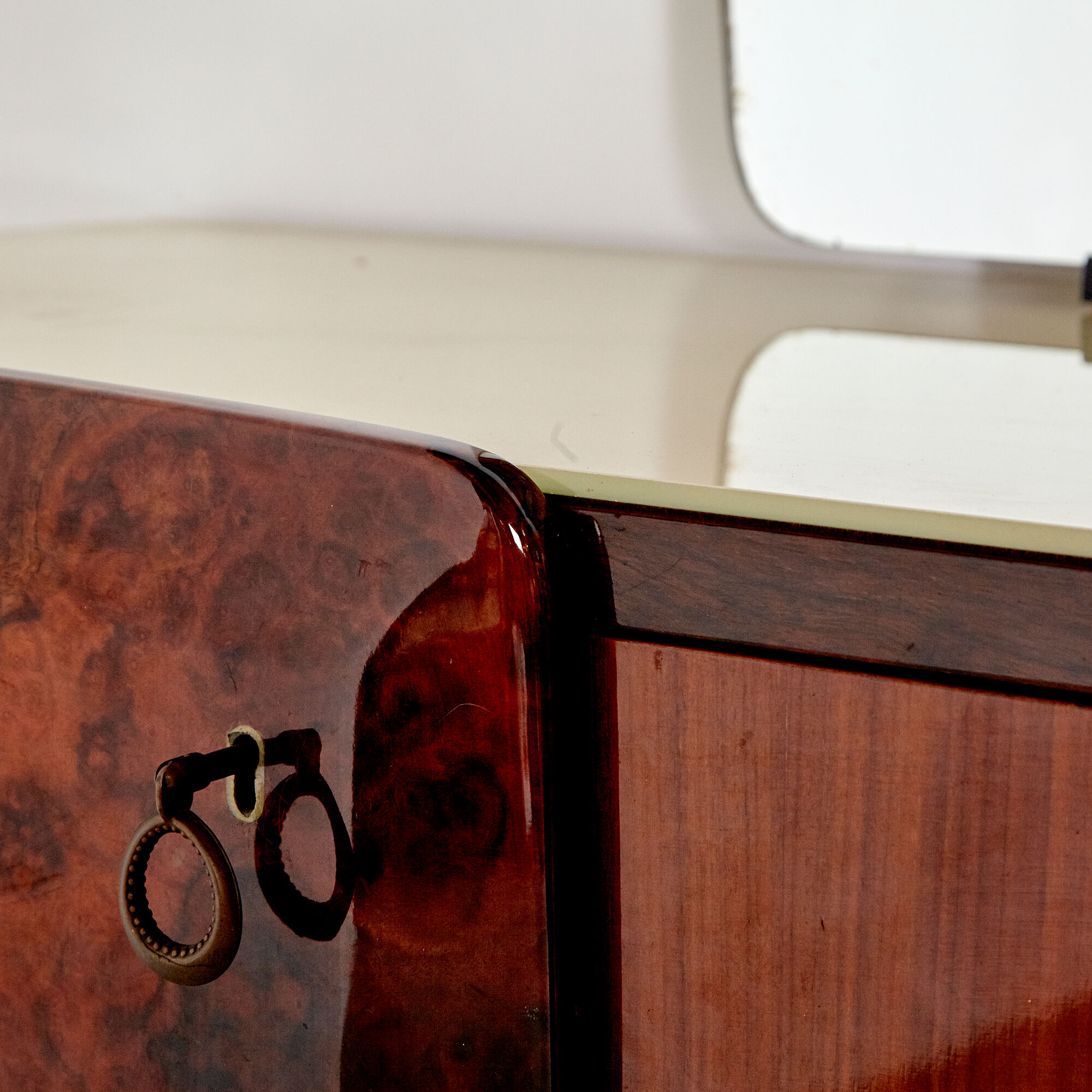 Italian walnut sideboard with mirror