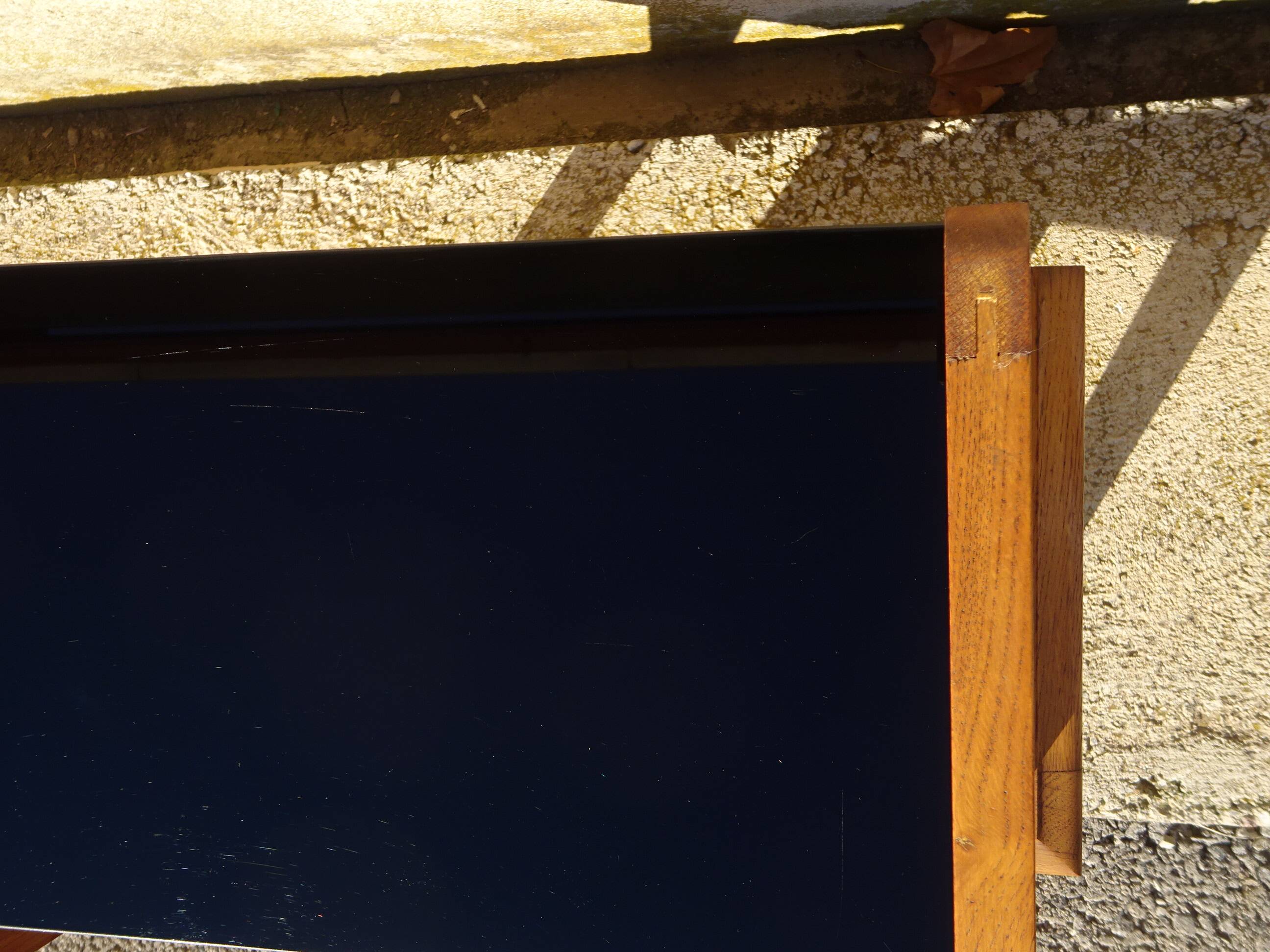 Vintage oak bedside table with splayed legs
