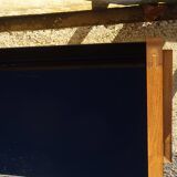 Vintage oak bedside table with splayed legs