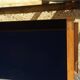 Vintage oak bedside table with splayed legs