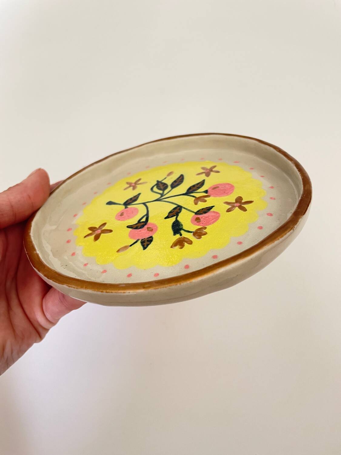 Handmade ceramic jewelry dish