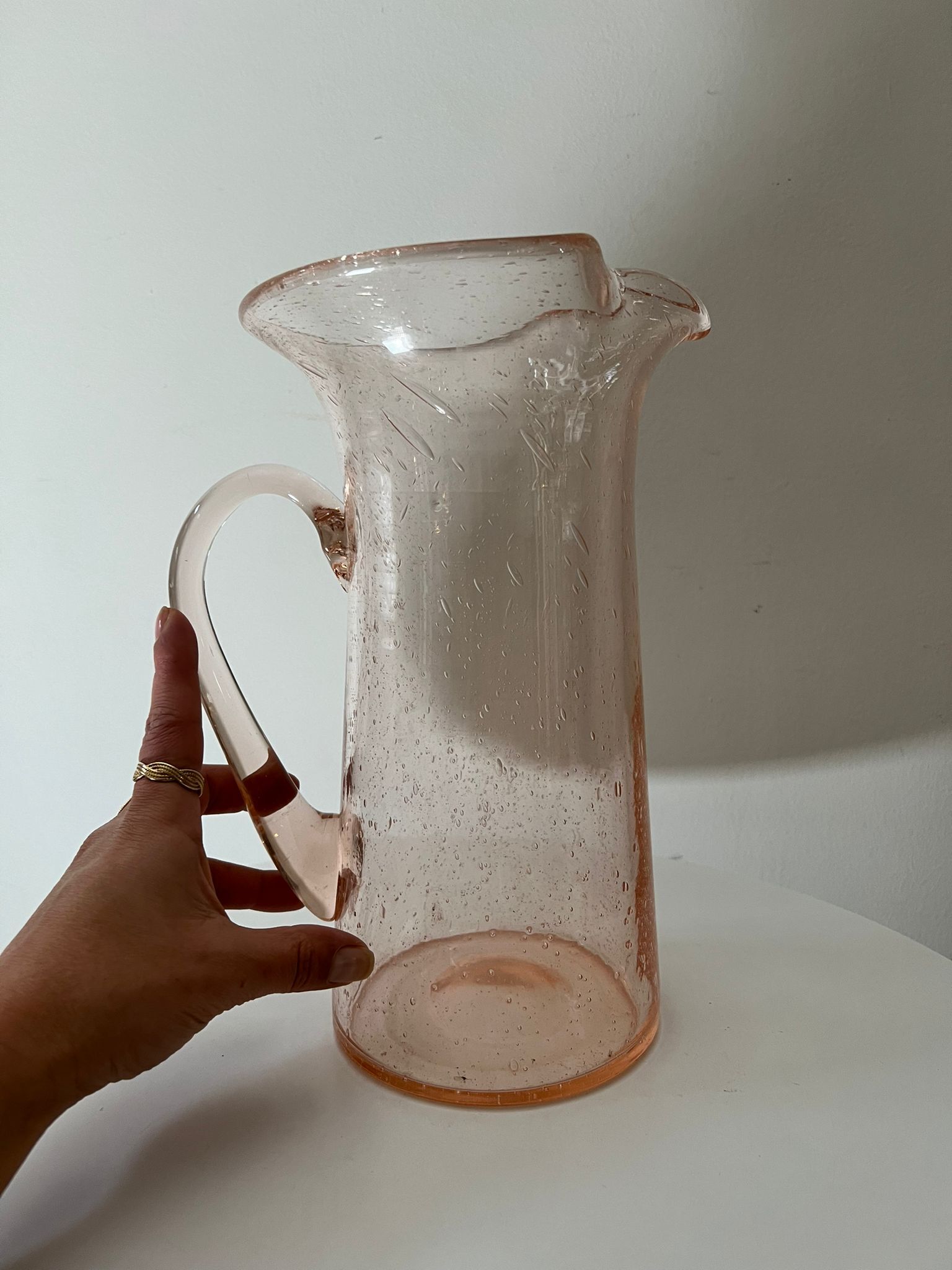 Glass decanter and mouth-blown, Biot 1960