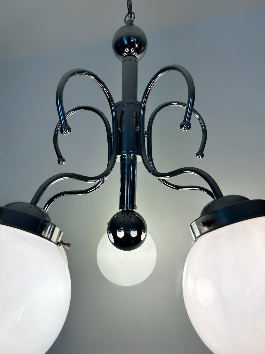 Italian design bistro chandelier from the 70s