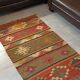 Kilim cotton and burlap carpet - 90cm x 160cm
