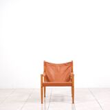 Safari leather lounge chair by Erik Worts for Niels Eilersen