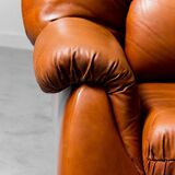Pair of brown leather armchairs from the 70s vintage