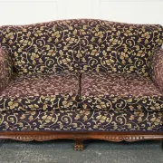 Victorian Fabric Sofa and Armchairs, Set of 3