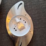 pair of 20th century stainless steel wall lights with opaque glass