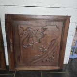 Paire de portes en bois sculpté en chêne