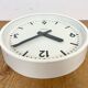 White industrial austrian factory wall clock from Schauer, 1960s