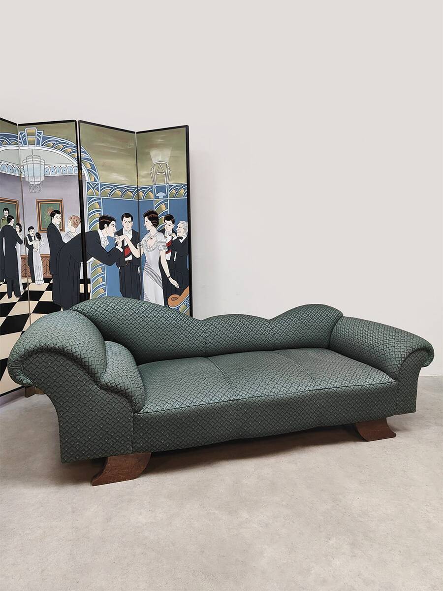 Art deco chaise longue lounge sofa 'Wave'