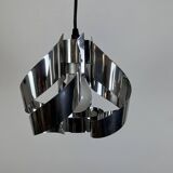 70s chrome spiral pendant light