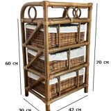 Bamboo and rattan drawer cabinet
