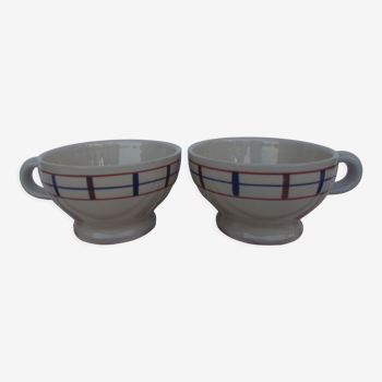 Set of 2 Basque bowls with handle