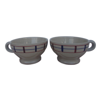 Set of 2 Basque bowls with handle
