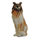 Vintage Ceramic Sitting Collie Dog Sculpture