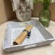 Old wooden tray with aged white patina
