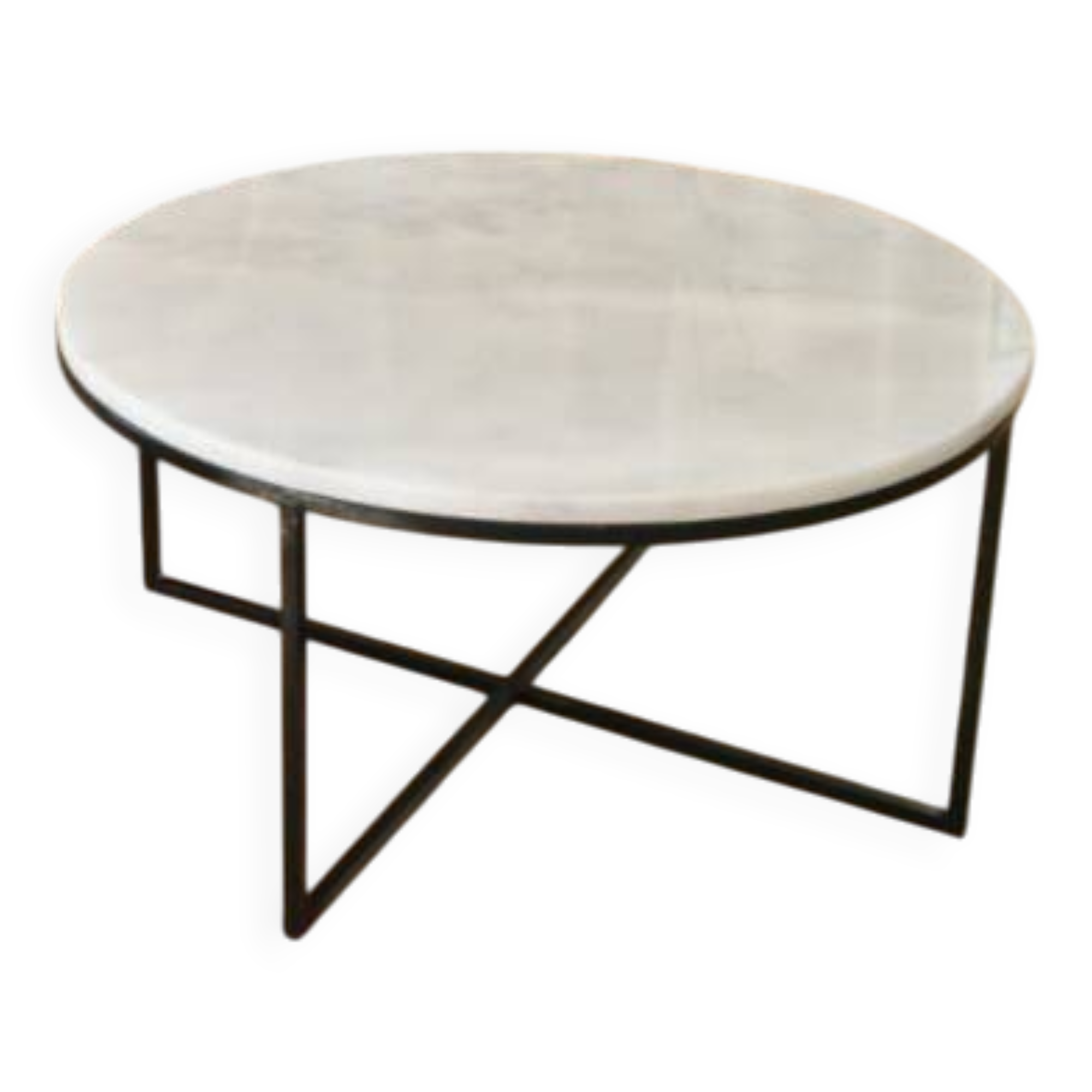 Table basse circulaire marbre de carrare 80 cm D