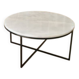 Circular Carrara marble coffee table 80 cm D