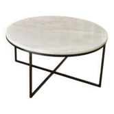 Circular Carrara marble coffee table 80 cm D
