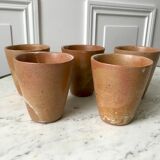 Set of 5 glasses / coffee cups in stoneware handmade 70s