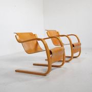 Ensemble de chaises longues cantilever n° 31 par Alvar Aalto, années 1930.