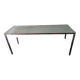 Bureau design acier chromé verre trempé