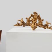 Louis XV Giltwood Ornament with Central Putto and C‑Scrolls, 18th Century