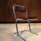 Chaise vintage vers 1970 - cuir et chrome