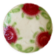 Vintage dessert plate in majolica – Red rose decoration