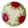 Vintage dessert plate in majolica – Red rose decoration