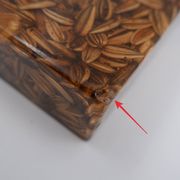 Large square brass and epoxy trinket tray with seed inclusions
