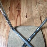 Hard blue formica stool