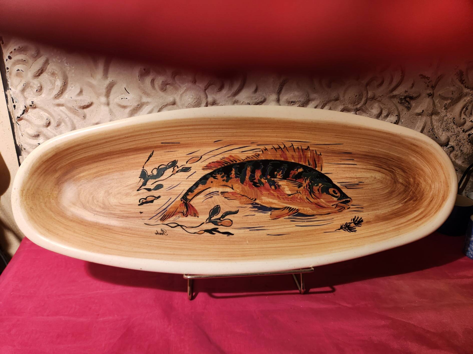 Large fish platter Granville Sarreguemines
