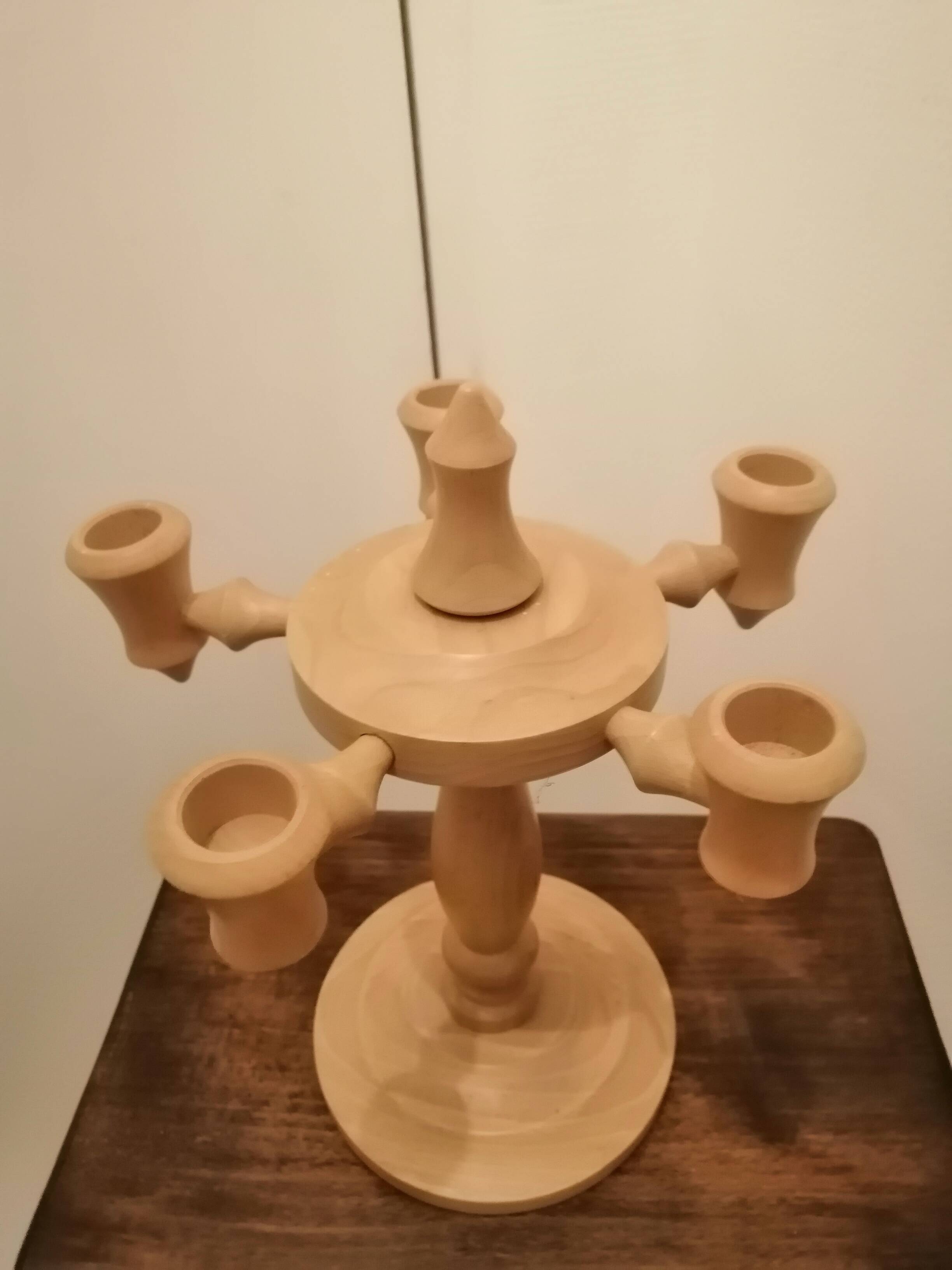 Scandinavian wooden candlestick holder