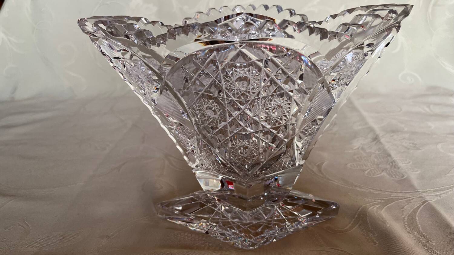 Vintage cut crystal vase