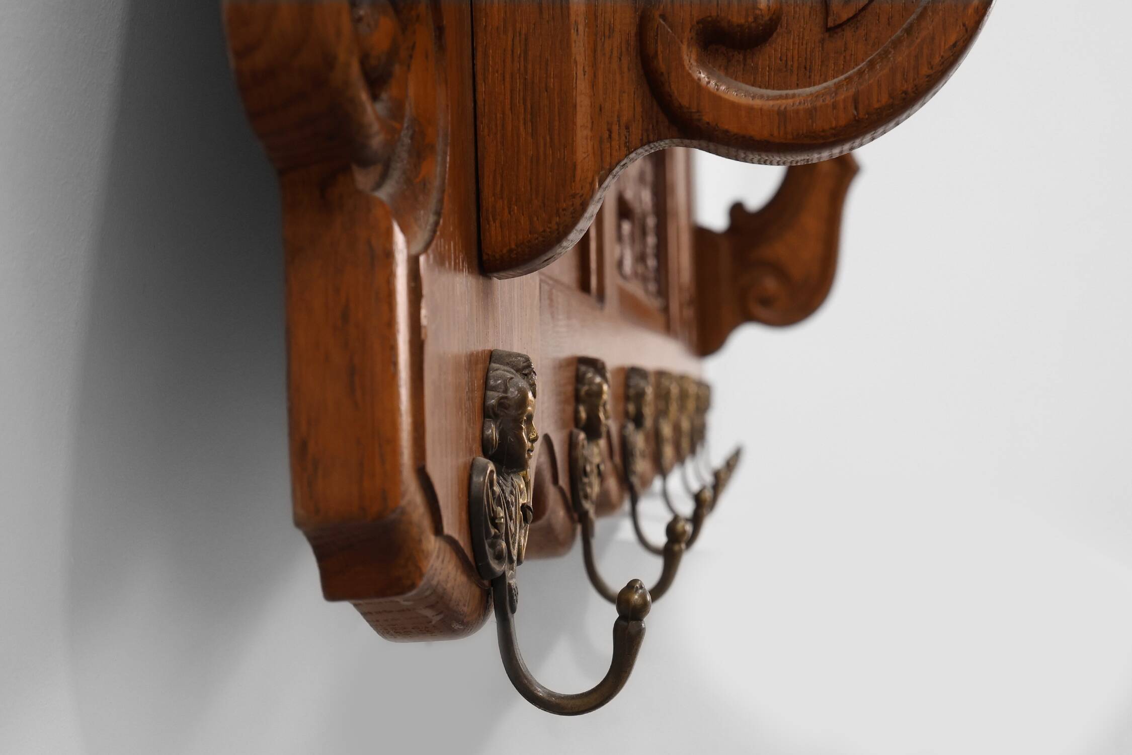 20th century Belgian Oak Coatrack in Baroque Bruegel Style