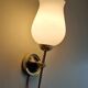 Paire d'appliques opaline et laiton 1950