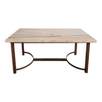 Table basse en marbre et laiton
