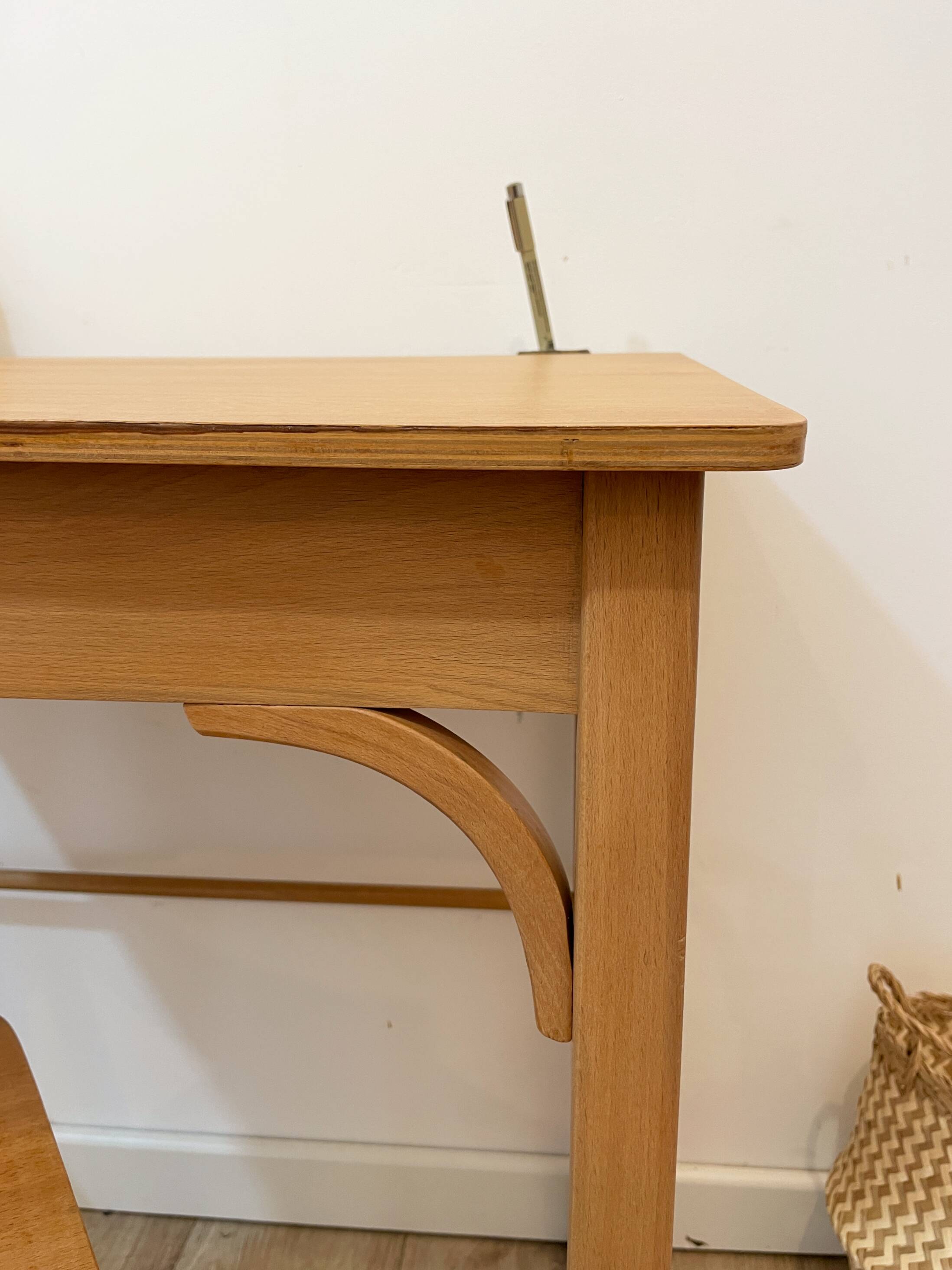 Pupitre/Bureau enfant et sa chaise - Baumann - Années 50/60