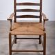 Danish Stained Oak Armchair with Cane and Spindle Back, 1940s