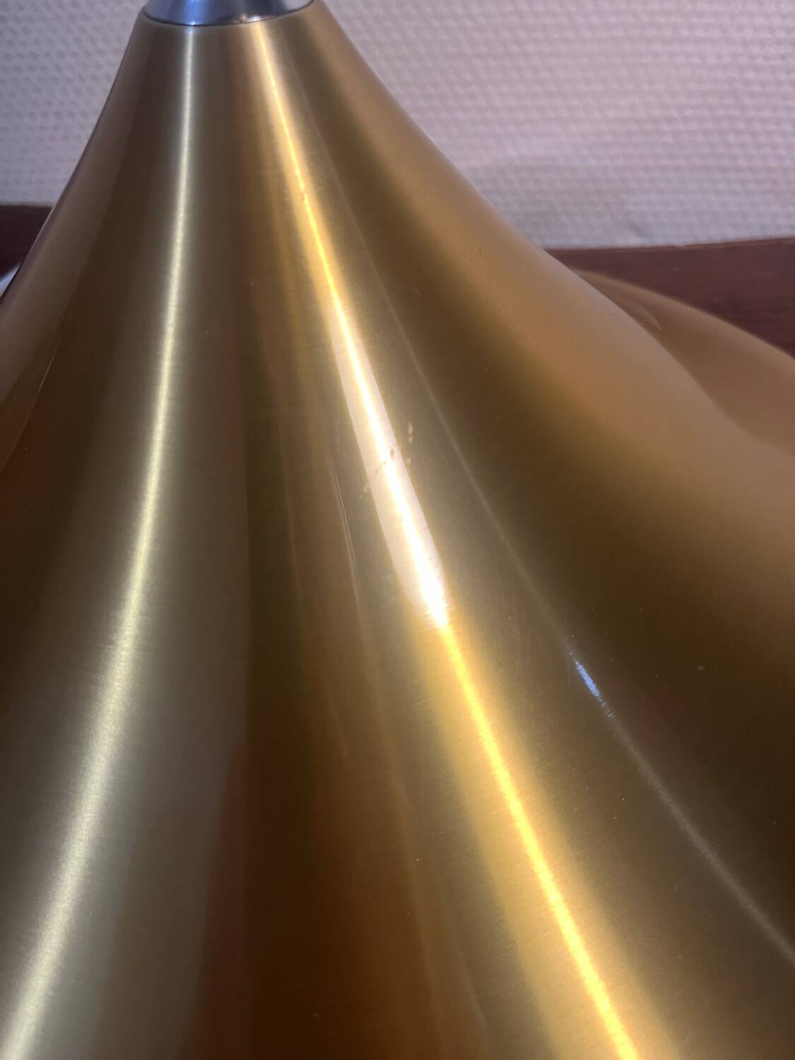 Gold-tone metal pendant light, 1960s