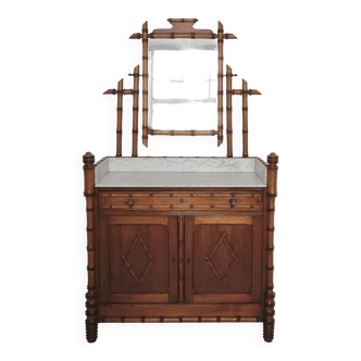 Late 19th century faux bamboo chest of drawers in pichepin