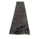 Distressed turkish narrow runner 290 x 60 cm wool vintage rug, overdyed black