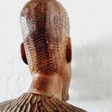 Pair of Busts or Sculptures of African Men and Women in high quality carved wood used