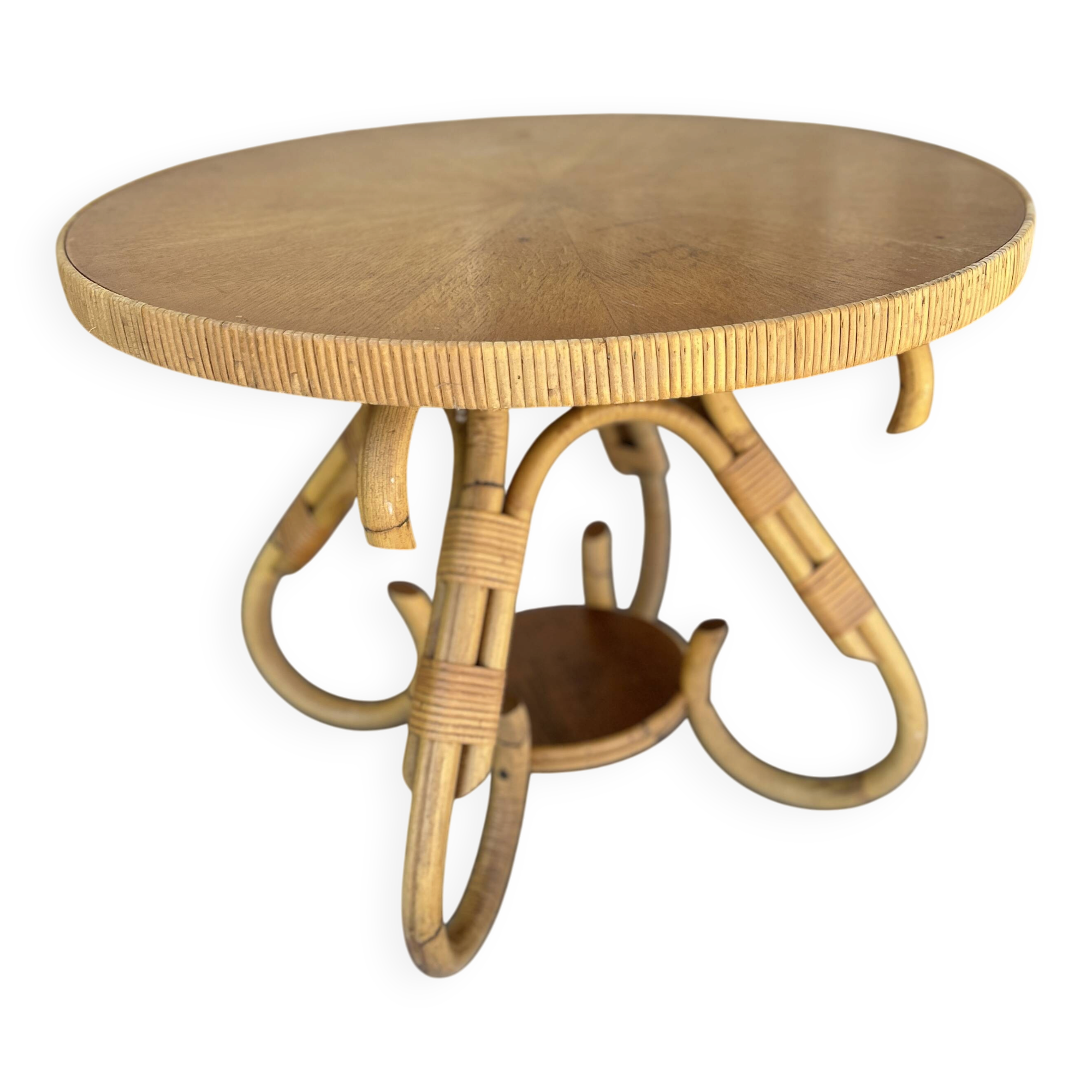 Bamboo side table, Italy 1960