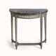 Petite console française du 18ème siècle avec dessus en marbre gris