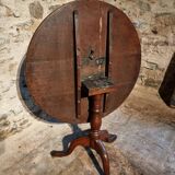 Antique Georgian tilt-top oak table from around 1800 – Round tripod side table 80 cm