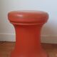 Vintage orange stool shape Tam Tam imitation leather